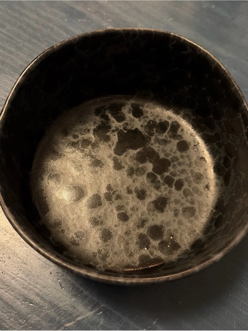 Vintage Bennington Pottery soup bowl croc David Gil Black Slate